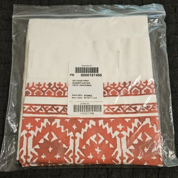 Pottery Barn Bath Pottery Barn Tahoe Shower Curtain New In Package Red White Southwestern